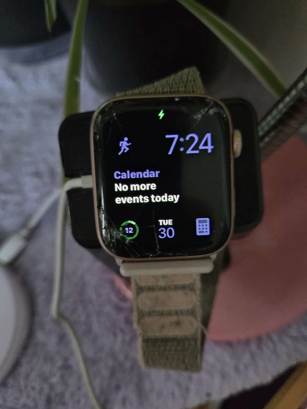 Apple Smartwatch with Beige Nylon Band